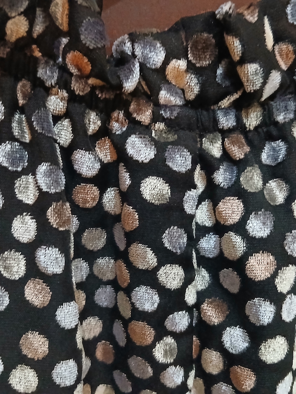 Women's Black Metallic Polka Dot Dress By Eloquii Size 18/20 Ruffle Neckline